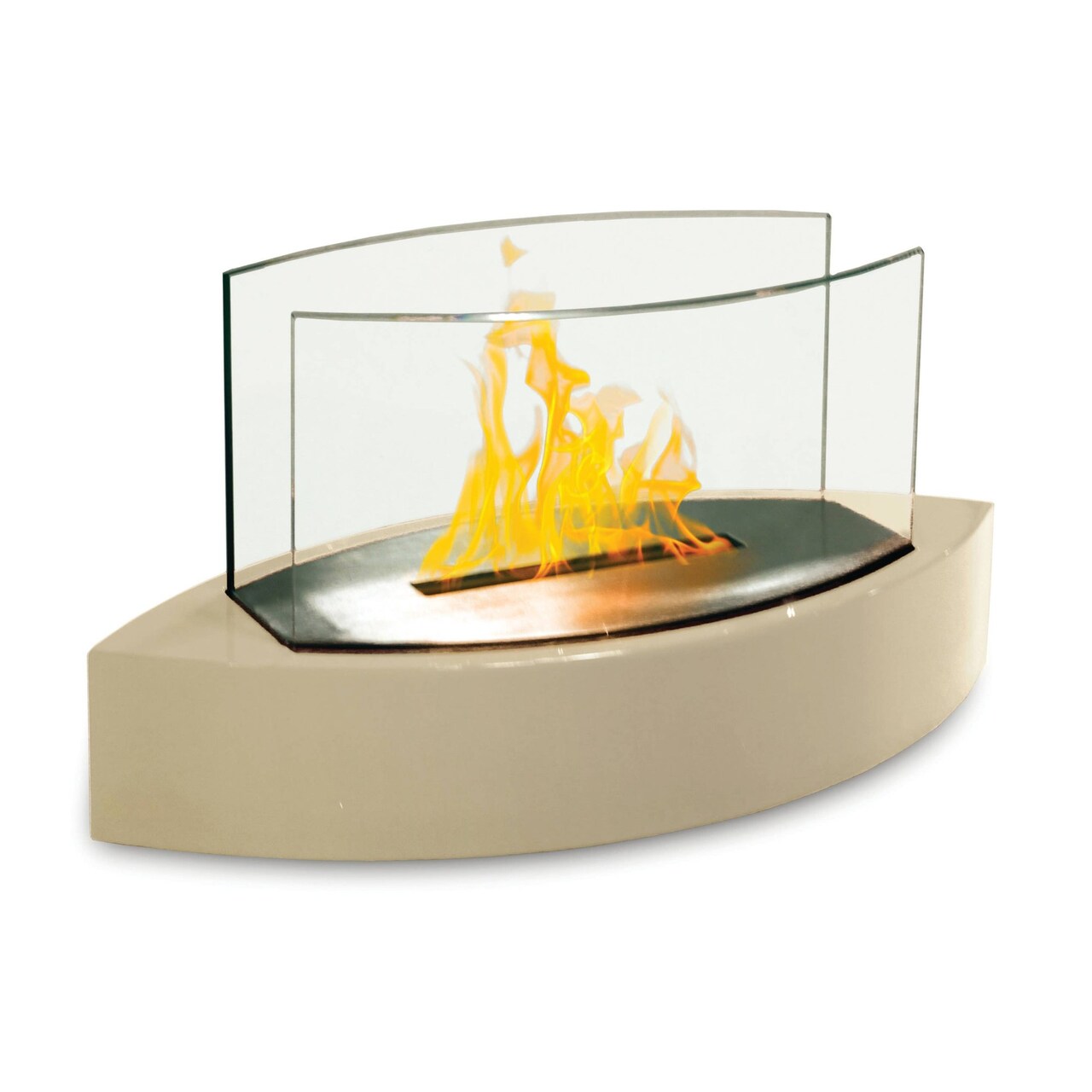 Edge Collection - White - Elegant Tabletop Bio-Ethanol Fireplace - 1 Piece